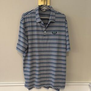 Peter Millar Navy and White Striped limited edition Scotty Cameron Polo